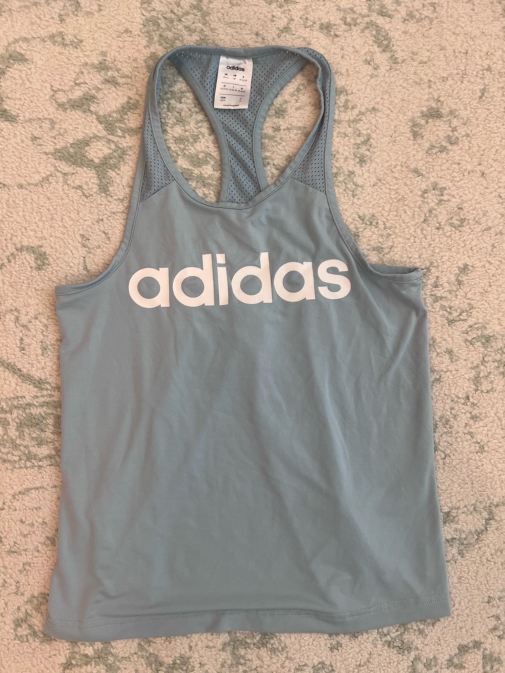 adidas Pale Blue Logo Racerback Tank Top